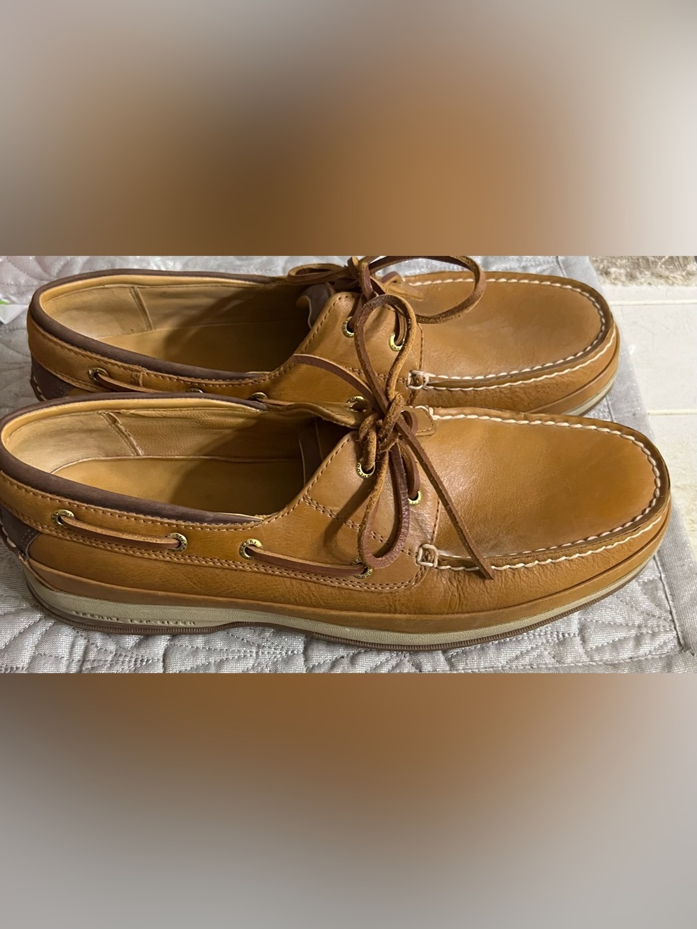Sperry Gold Cup ASV Boat Shoes Men’s Sz 12 Brown Leather STS19475 Worn Once - Picture 2 of 6